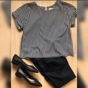 Mellóday houndstooth short sleeve top size Large